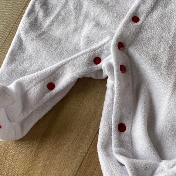 Carter's White & Red Footie Pajamas My First Christmas 3 Months Baby Vintage 90s - Picture 6 of 6